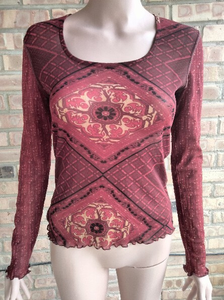 Marc Aurel Multicolor Sheer Mesh Sleeve Layered Blouse Shirt Top Women\'s 36 EUC Marc Aurel Multicolor Sheer Mesh Sleeve Layered Blouse Shirt Top Women\'s 36 EUC