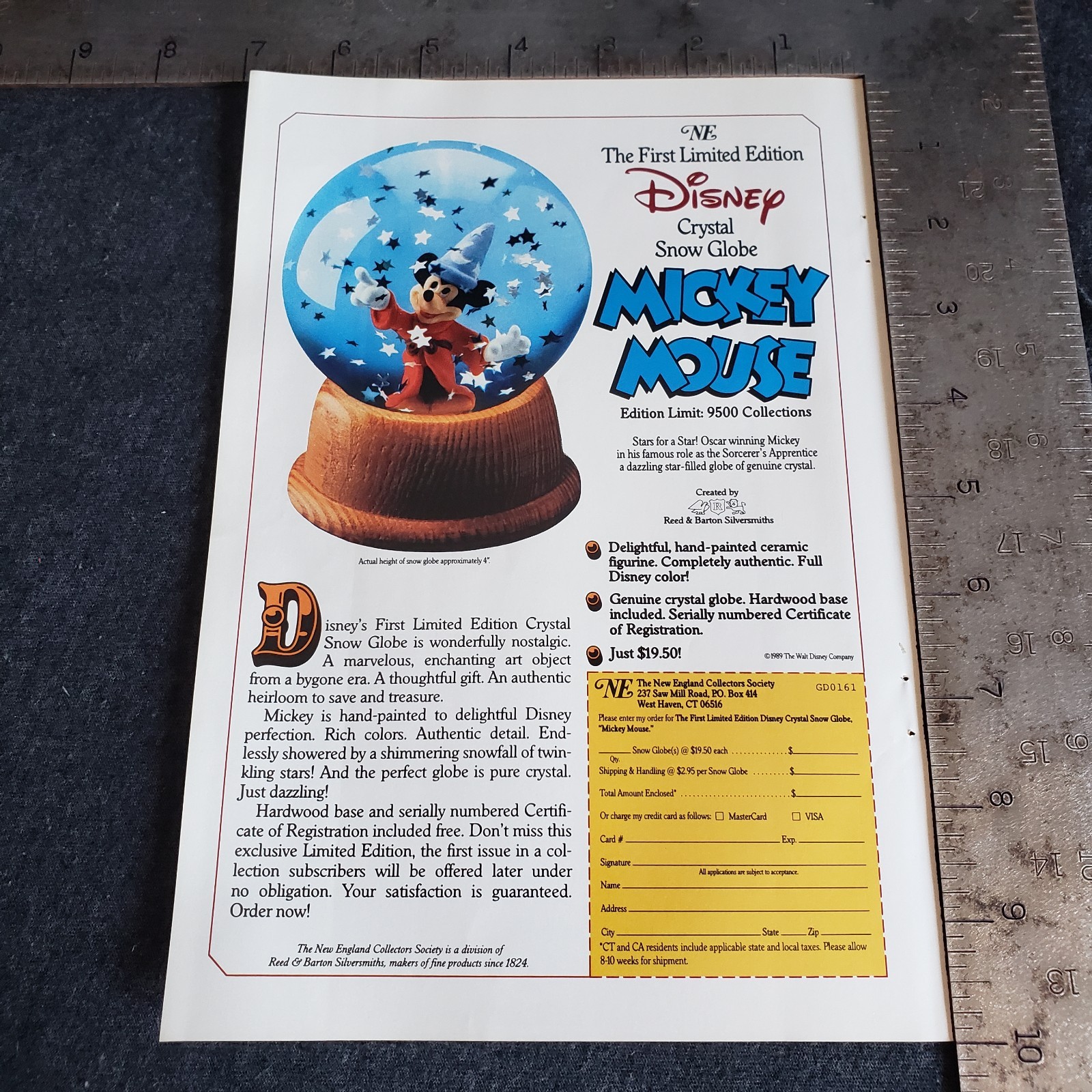 Vintage 1989 Disney Mickey Mouse Snow Globe Advertisement 1980s Print Ad Vintage 1989 Disney Mickey Mouse Snow Globe Advertisement 1980s Print Ad