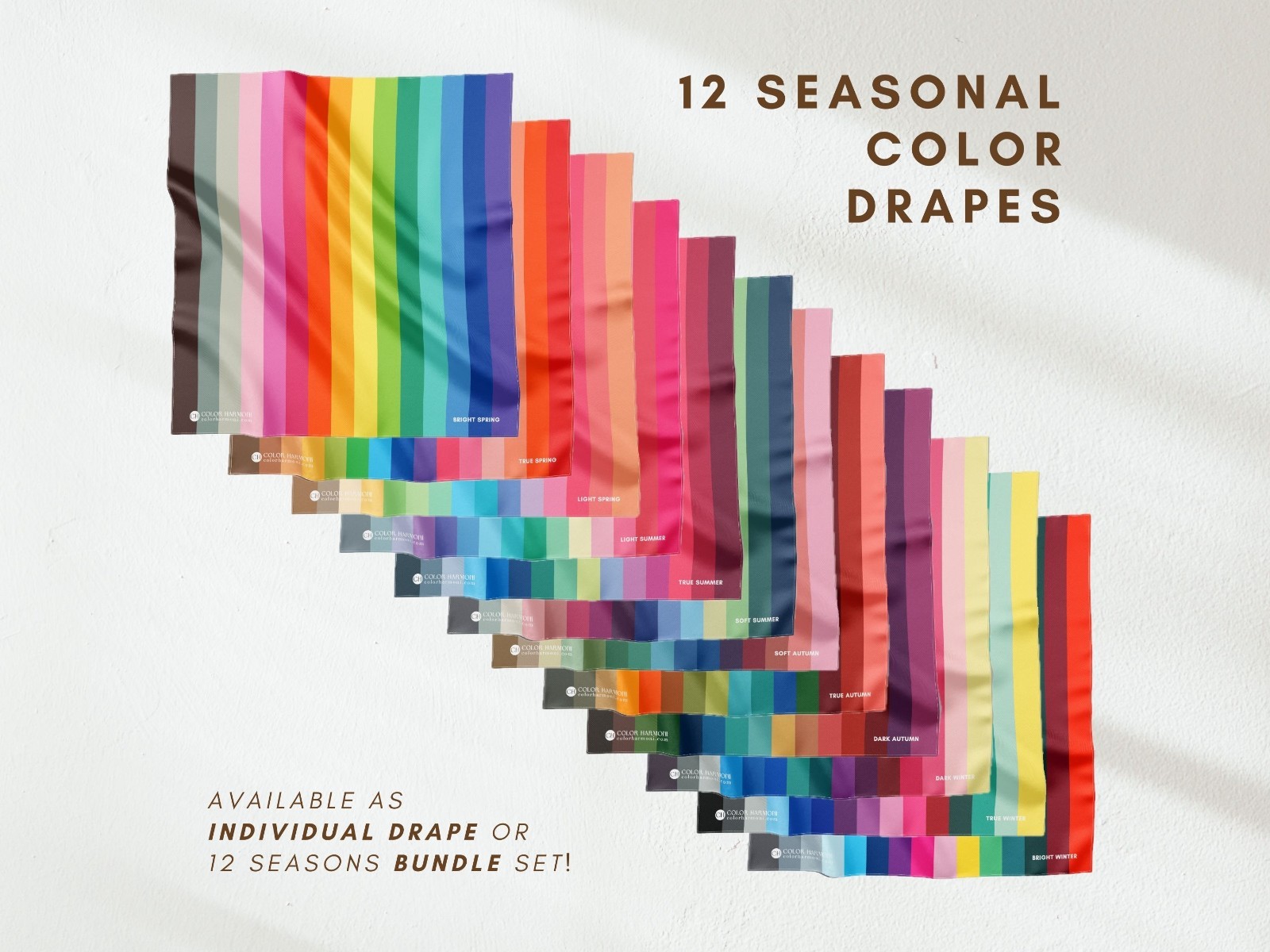 12 Seasonal Color Analysis Drape Set