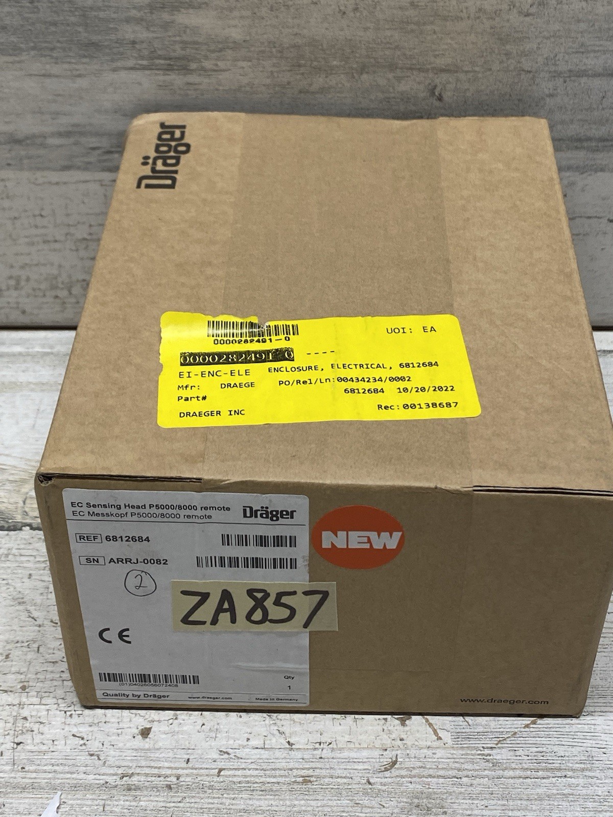 Drager 6812684 EC Sensing Head P5000/8000 remote New Drager 6812684 EC Sensing Head P5000/8000 remote New