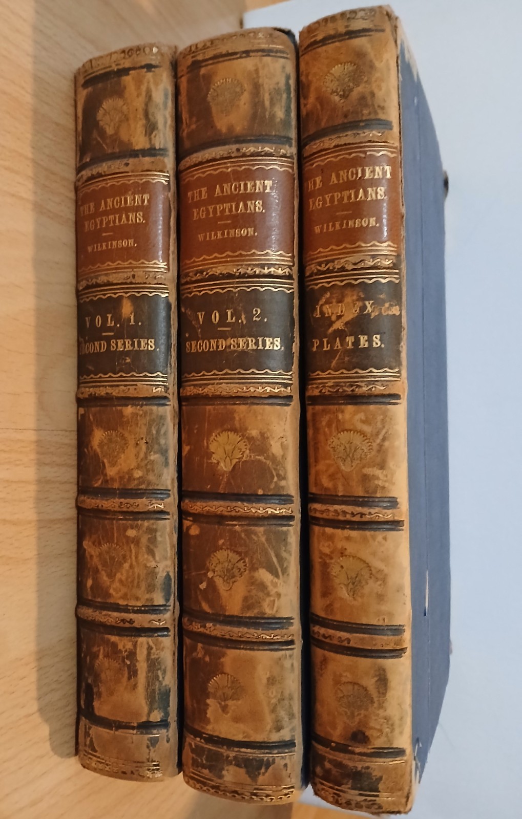 1841 WILKINSON Manners Customs Ancient Egyptians SECOND SERIES 3 Vol Set Plates