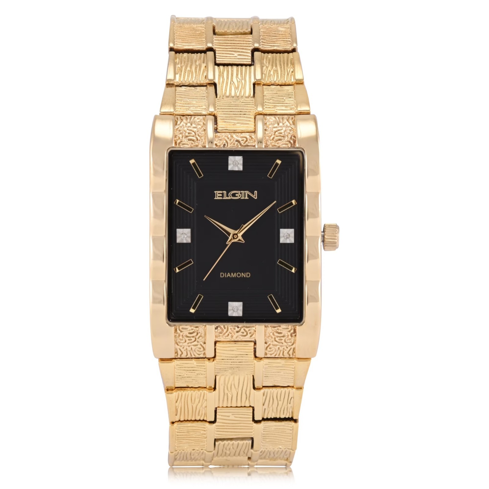 Elgin Diamond Dial Nugget Mens Tank Watch Authorized Dealer Elgin Diamond Dial Nugget Mens Tank Watch Authorized Dealer