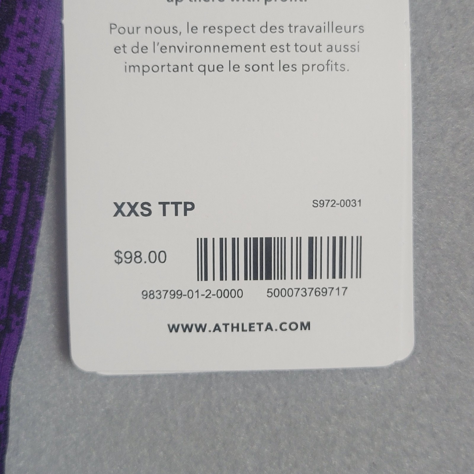 Athleta Flurry Elemental Turtleneck Top Base Layer Long Sleeve Purple Thumbholes