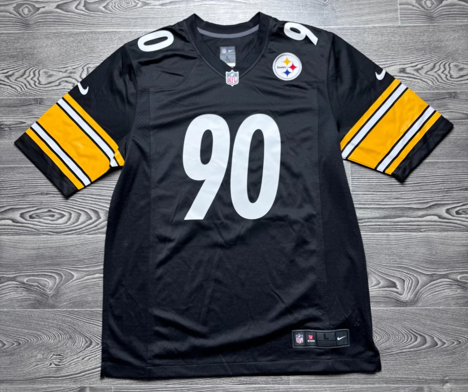 Pittsburgh TJ Watt #90 Black Home Game Football Jersey Men Size  Large New