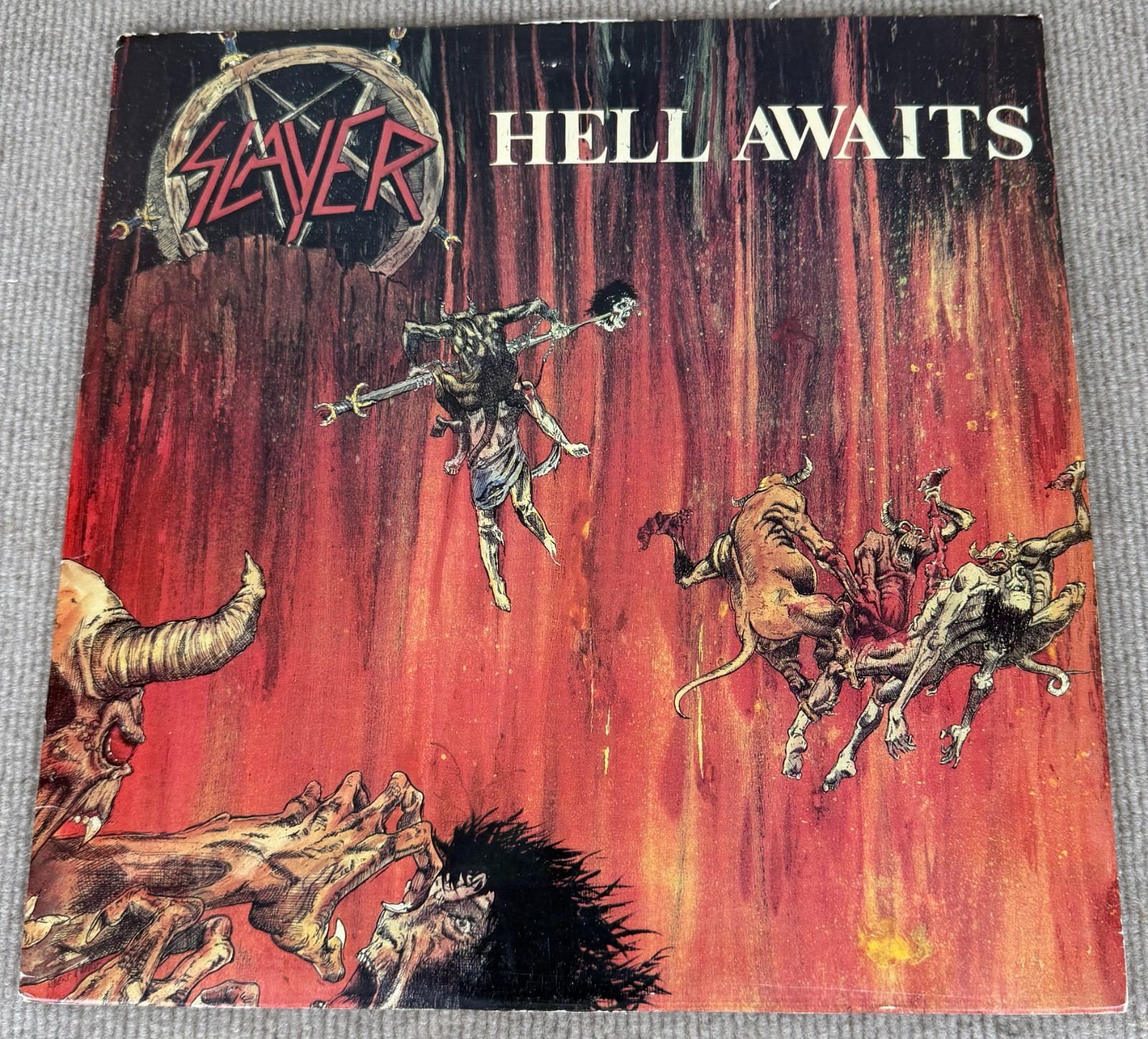 Slayer Hell Awaits LP 1985 Original US Metal Blade Combat MX 8020 w/ Inner