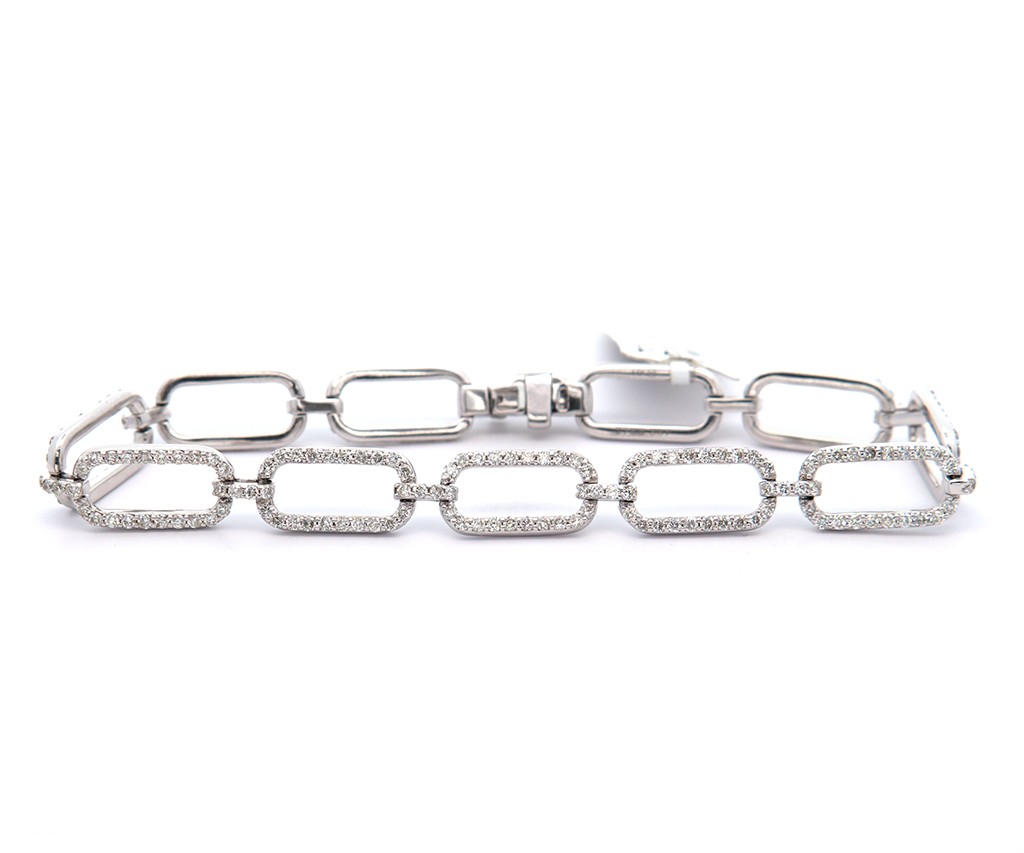 New 2.09ctw Diamond Open Link Bracelet in 14K