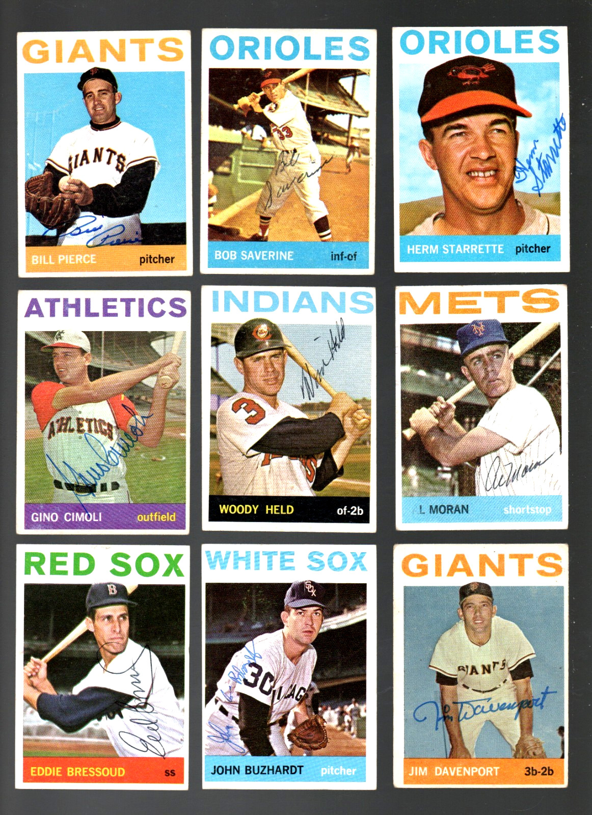 Lot of (14)  1964 Topps Baseball Autographed Signed Cards EX  (In Person)