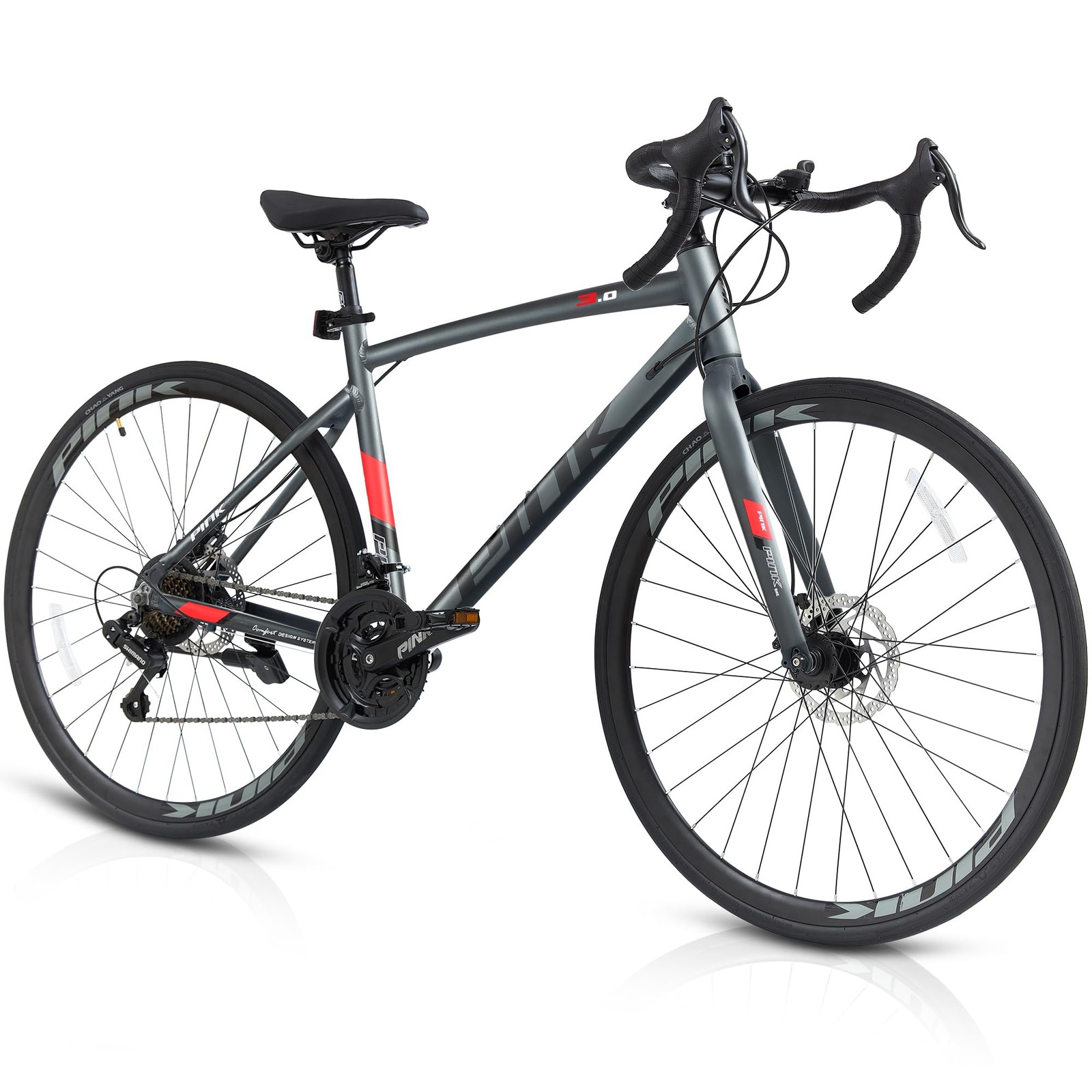 700C 21/24 Speed Hybrid Bike Dual Disc Brake Lightweight Commuter Bicycle Adult 700C 21/24 Speed Hybrid Bike Dual Disc Brake Lightweight Commuter Bicycle Adult
