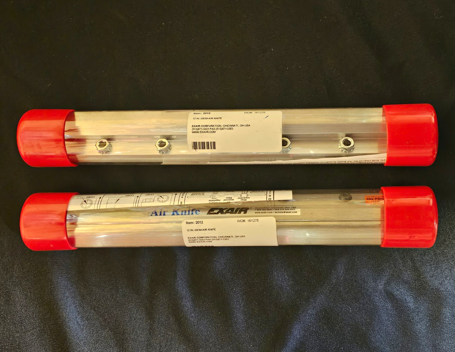 EXAIR 2012 Pneumatic Air Knife 12 in. 30 cm. Air Knives (Lot of 2) EXAIR 2012 Pneumatic Air Knife 12 in. 30 cm. Air Knives (Lot of 2)