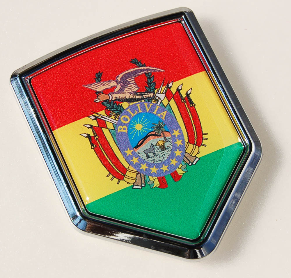 Bolivia Flag Bolivian Car Chrome Emblem Decal Sticker 