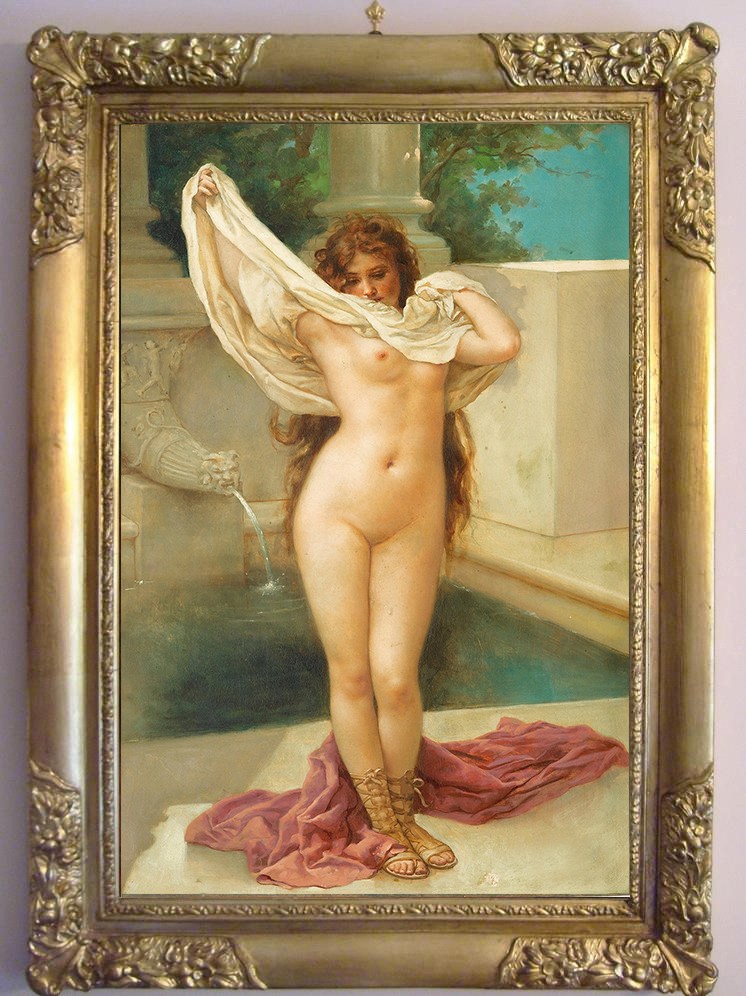 Hand Painted Classical Oil Painting Female Women Nude Canvas Art Antique Style Hand Painted Classical Oil Painting Female Women Nude Canvas Art Antique Style
