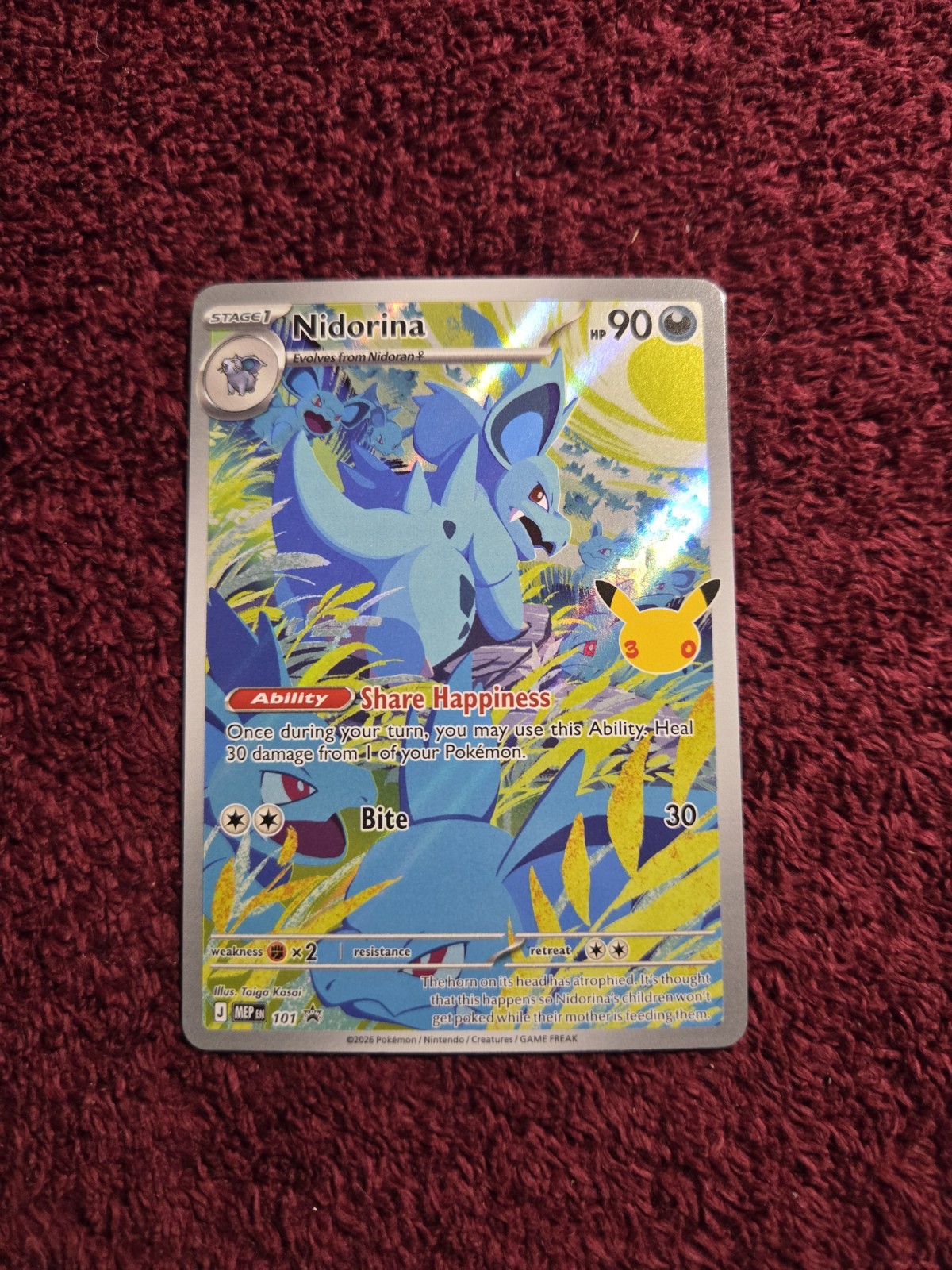 Nidorina #101 Illustration Rare (30th Celebration) Black Star Promo 