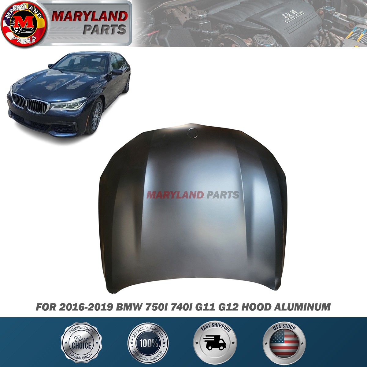 For 2016-2019 BMW 750i 740i G11 G12 Hood Aluminum For 2016-2019 BMW 750i 740i G11 G12 Hood Aluminum