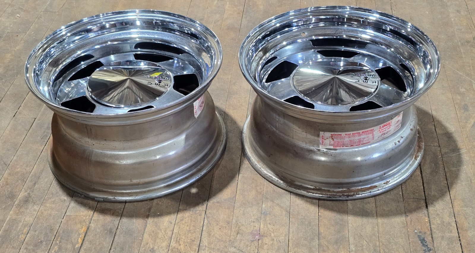 2 PC KMC Slot Mag Style Wheels 15x8 Multi Bolt Pattern 4x4.25\