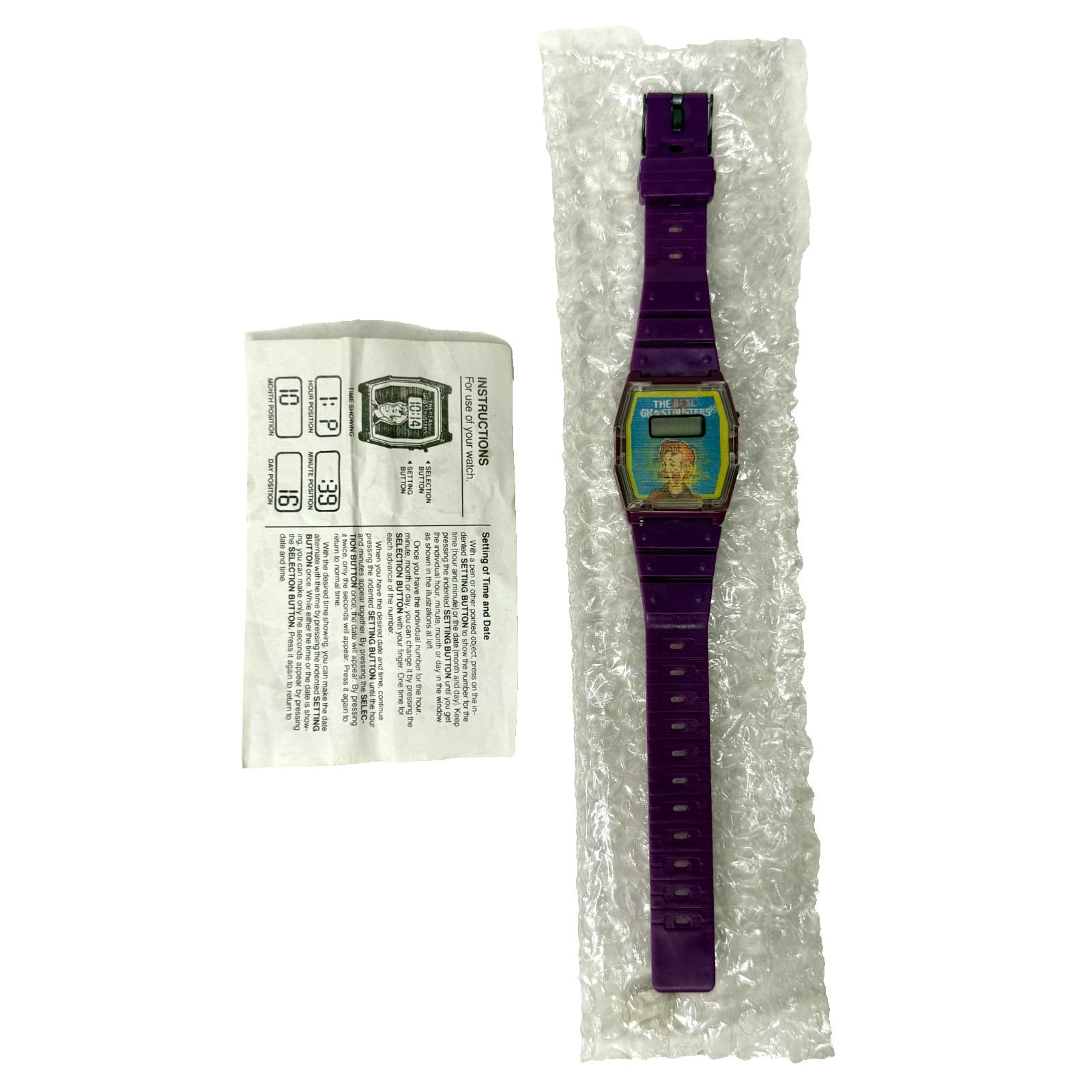 Vintage Kenner Real Ghostbusters Haunted Hologram Watch - Rare Mail In Prom 1988 Vintage Kenner Real Ghostbusters Haunted Hologram Watch - Rare Mail In Prom 1988