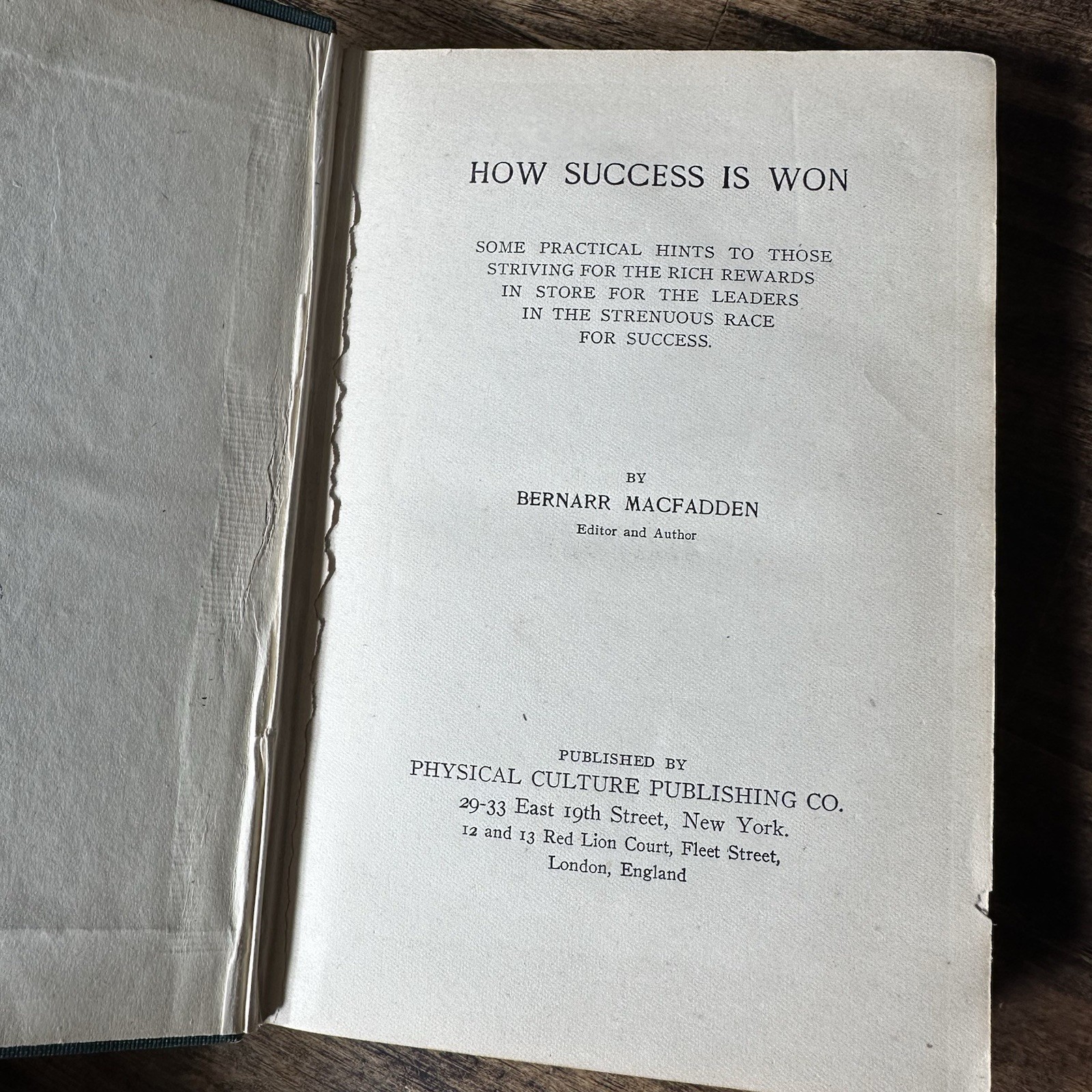 Antique 1904 How Success Is Won By Bernarr Macfadden London Self Help Personal D