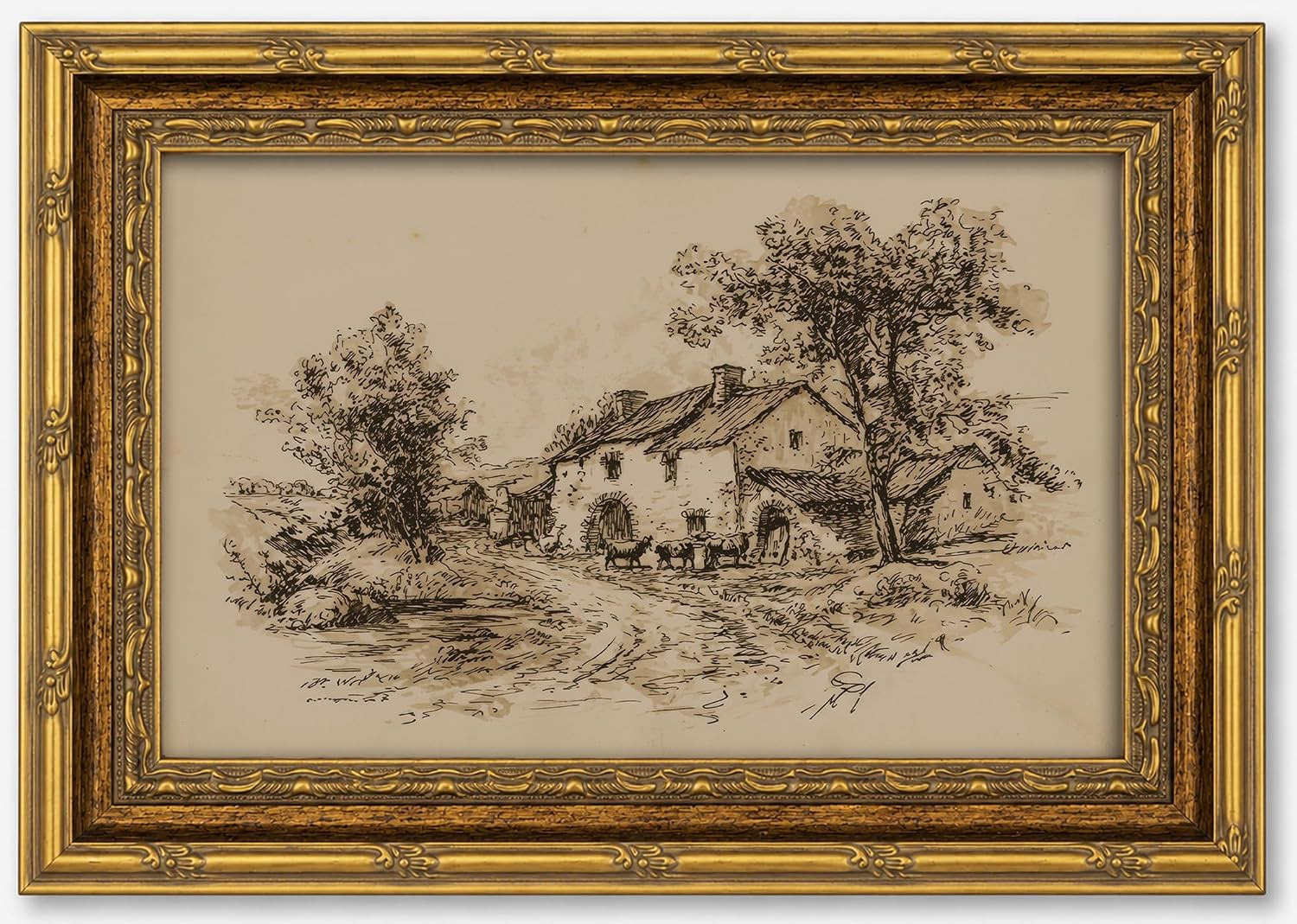 Vintage Farmhouse Canvas Wall Art,French Country Picture Wall Decor