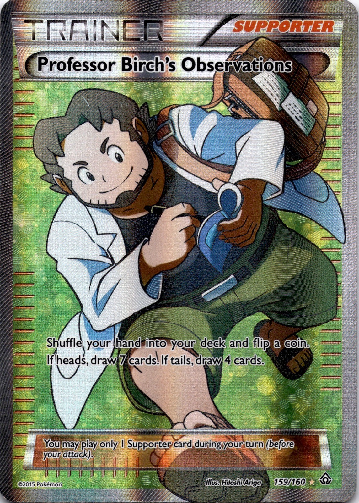 Professor Birch\'s Observations 159/160 Ultra Rare Primal Clash Pokemon Holo LP Professor Birch\'s Observations 159/160 Ultra Rare Primal Clash Pokemon Holo LP