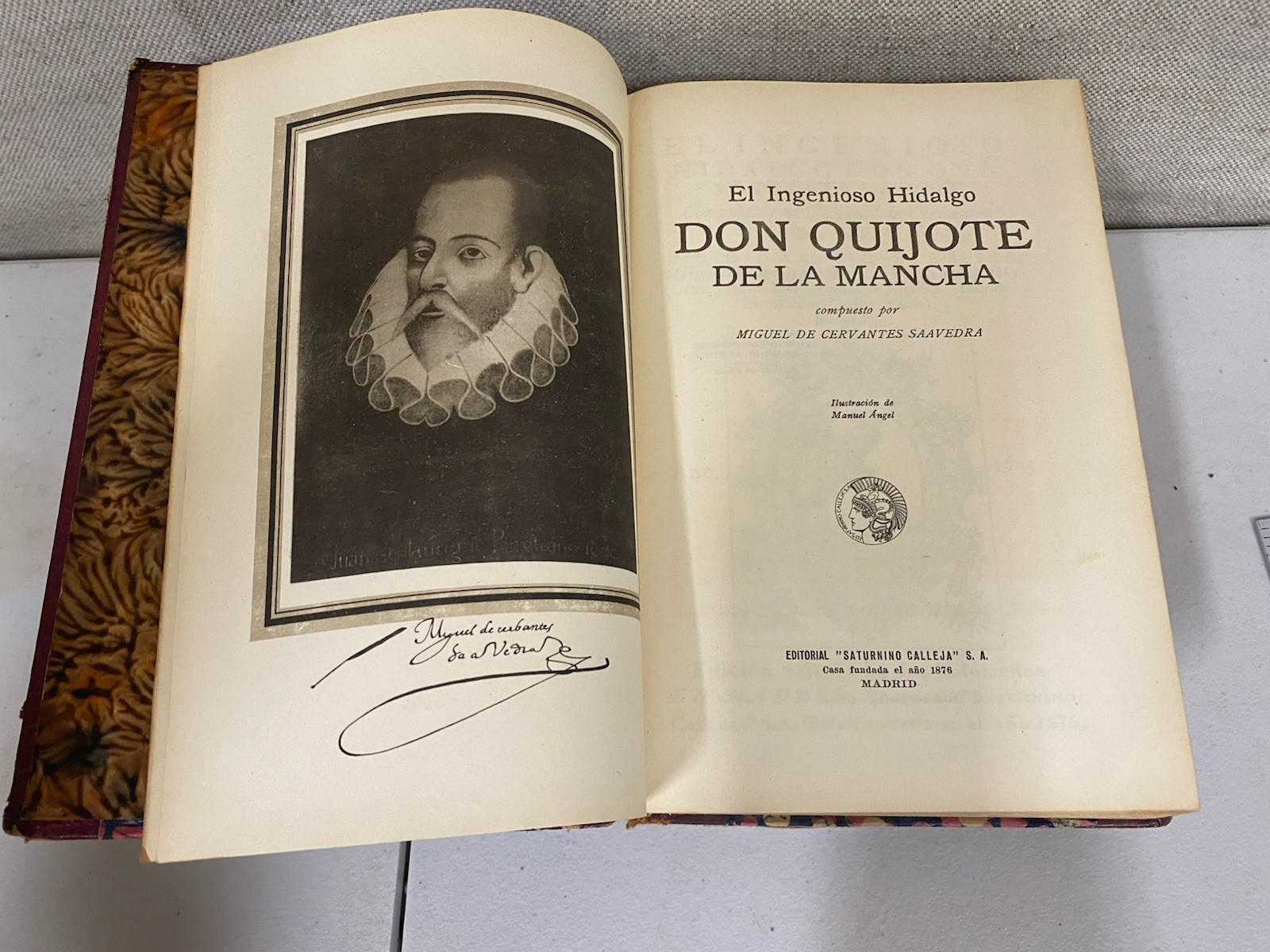 DON QUIJOTE DE LA MANCHA Hardcover Book - Cervantes Spanish Circa 1876 DON QUIJOTE DE LA MANCHA Hardcover Book - Cervantes Spanish Circa 1876
