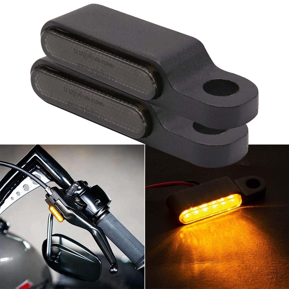 2X Mini Motorcycle LED Turn Signal Blinker Light Indicator Amber Lamp For Harley