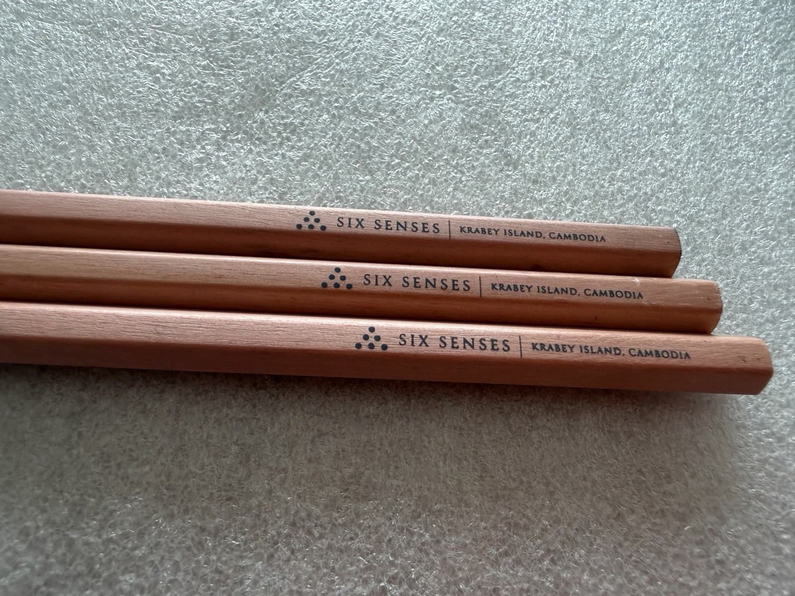 3 x SIX SENSES Krabey Island, Cambodia Hotel Pencil Used. Rare. Collectible. 3 x SIX SENSES Krabey Island, Cambodia Hotel Pencil Used. Rare. Collectible.