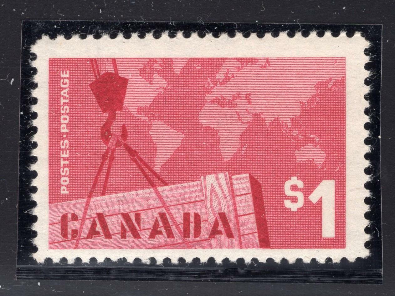 1963 CANADA  EXPORT TRADE $1 VALUE SCOTTS# 411 VF/NH  