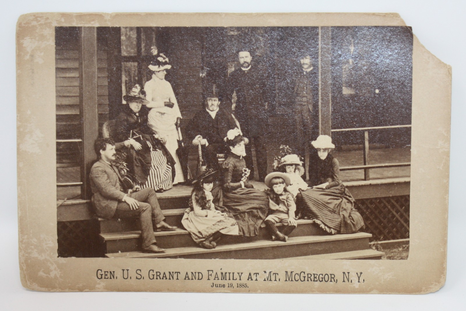 Antique Cabinet Card 1870s President Gen U.S. Grant & Family Mount Mcgregor NY Antique Cabinet Card 1870s President Gen U.S. Grant & Family Mount Mcgregor NY