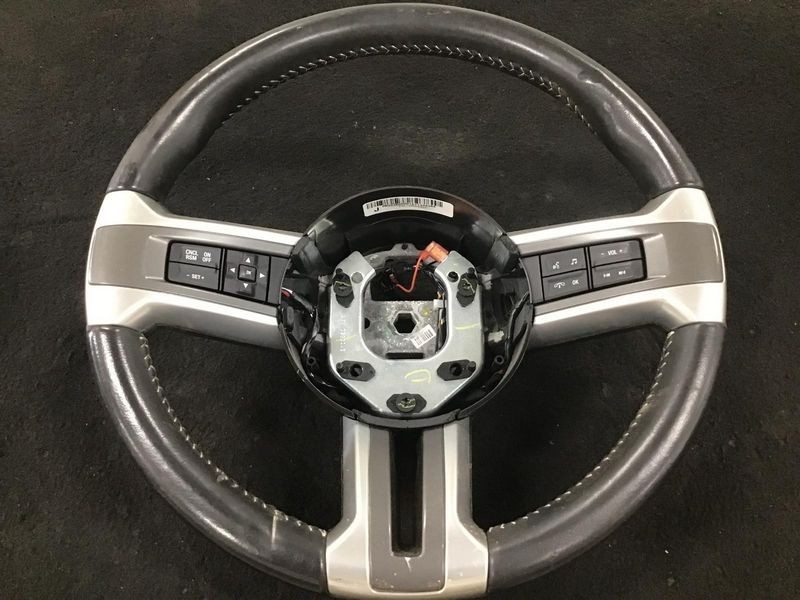 2010-2014 Ford Mustang Steering Wheel Assembly Black Leather OEM