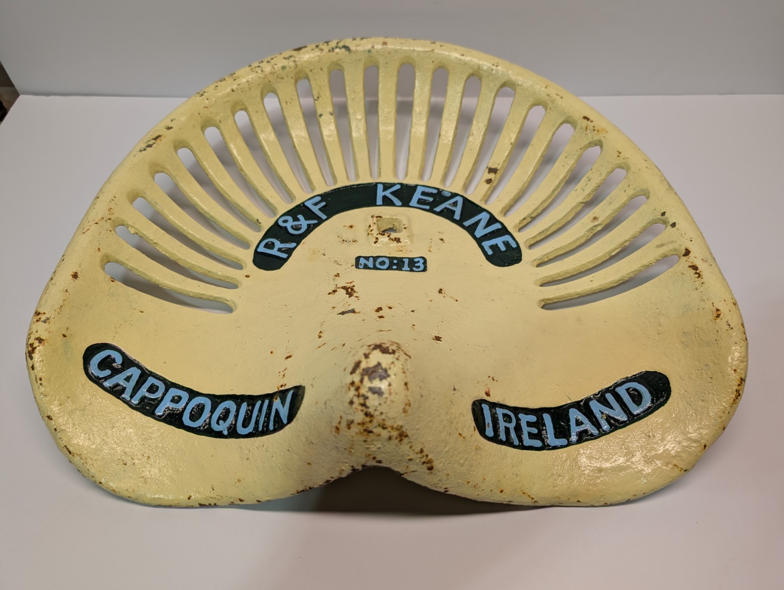 R&F Keane Cappoquin Ireland #13 Cast Iron Tractor Farm Implement Seat 16\ R&F Keane Cappoquin Ireland #13 Cast Iron Tractor Farm Implement Seat 16\