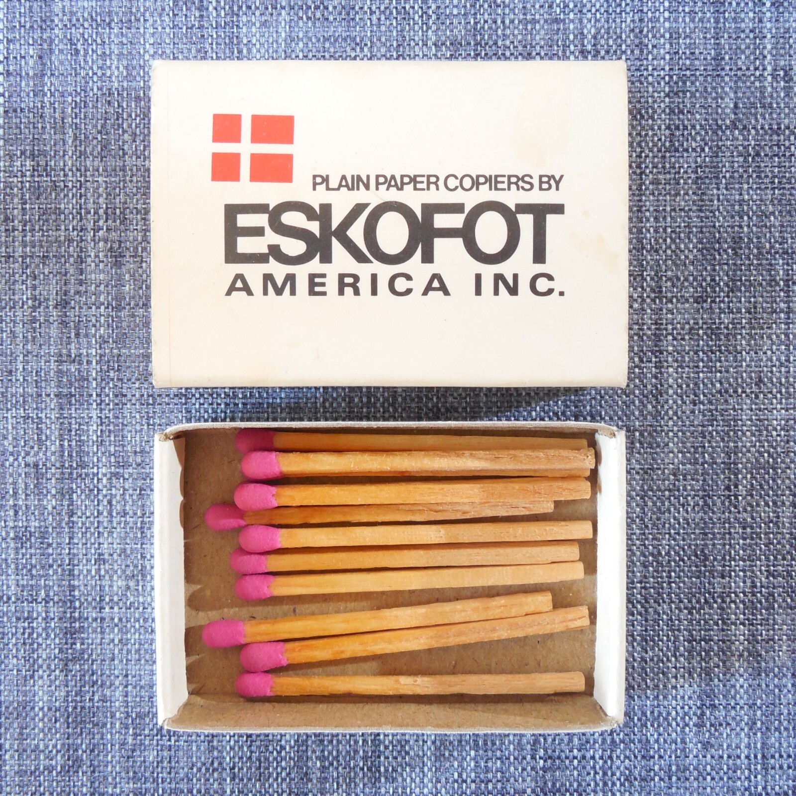 Vintage Eskofot America Inc Paper Copiers Matchbook Match Box used matches