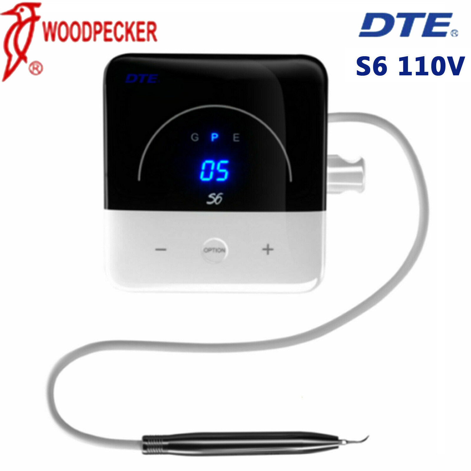 100% Woodpecker Dental DTE S6 Ultrasonic Scaler Piezo 7 Tips Handpiece HD-8H