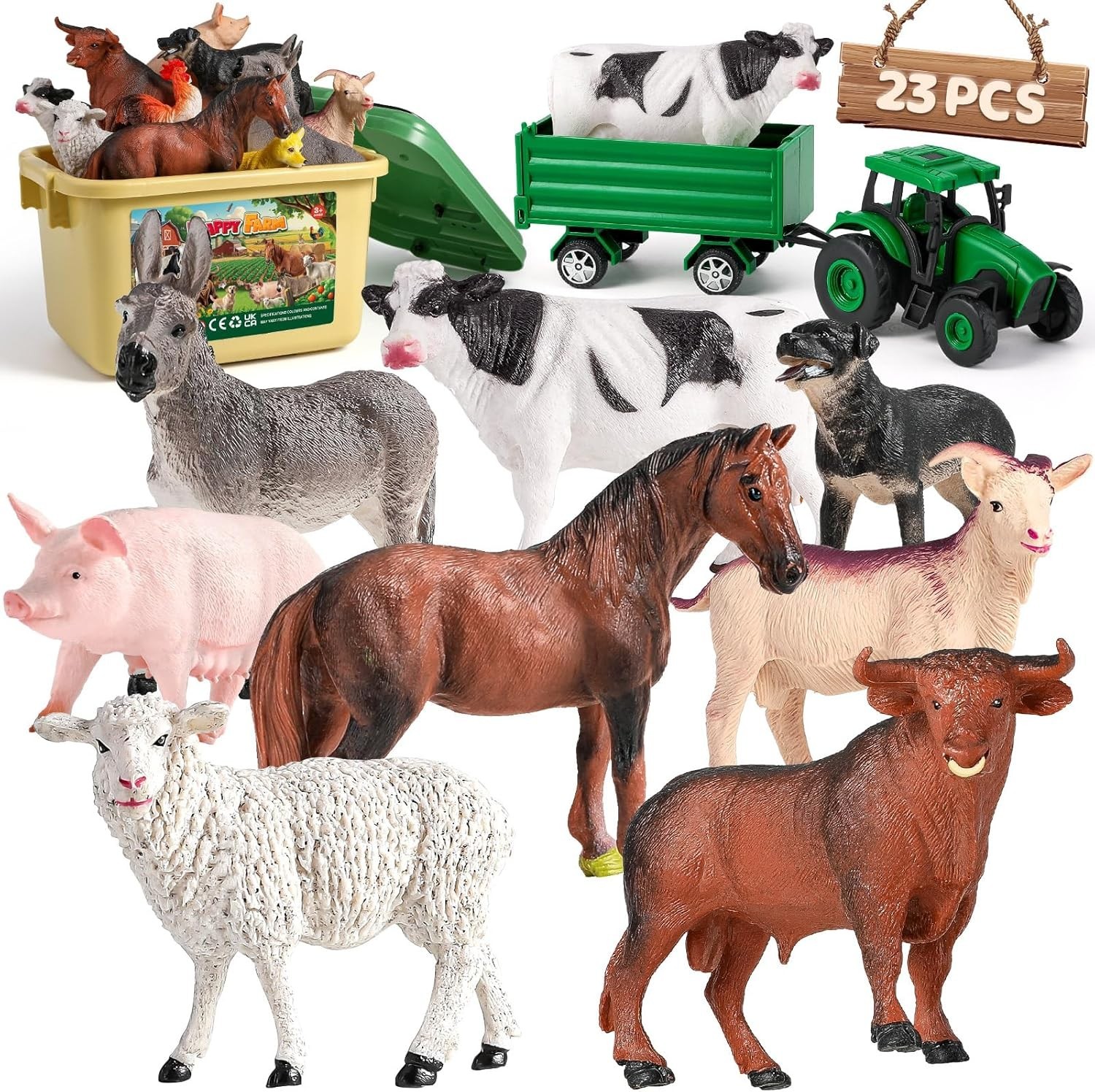Large Farm Animal Figures Farm Truck 23pcs Cow Horse Sheep Pig Play Set For Kids Large Farm Animal Figures Farm Truck 23pcs Cow Horse Sheep Pig Play Set For Kids