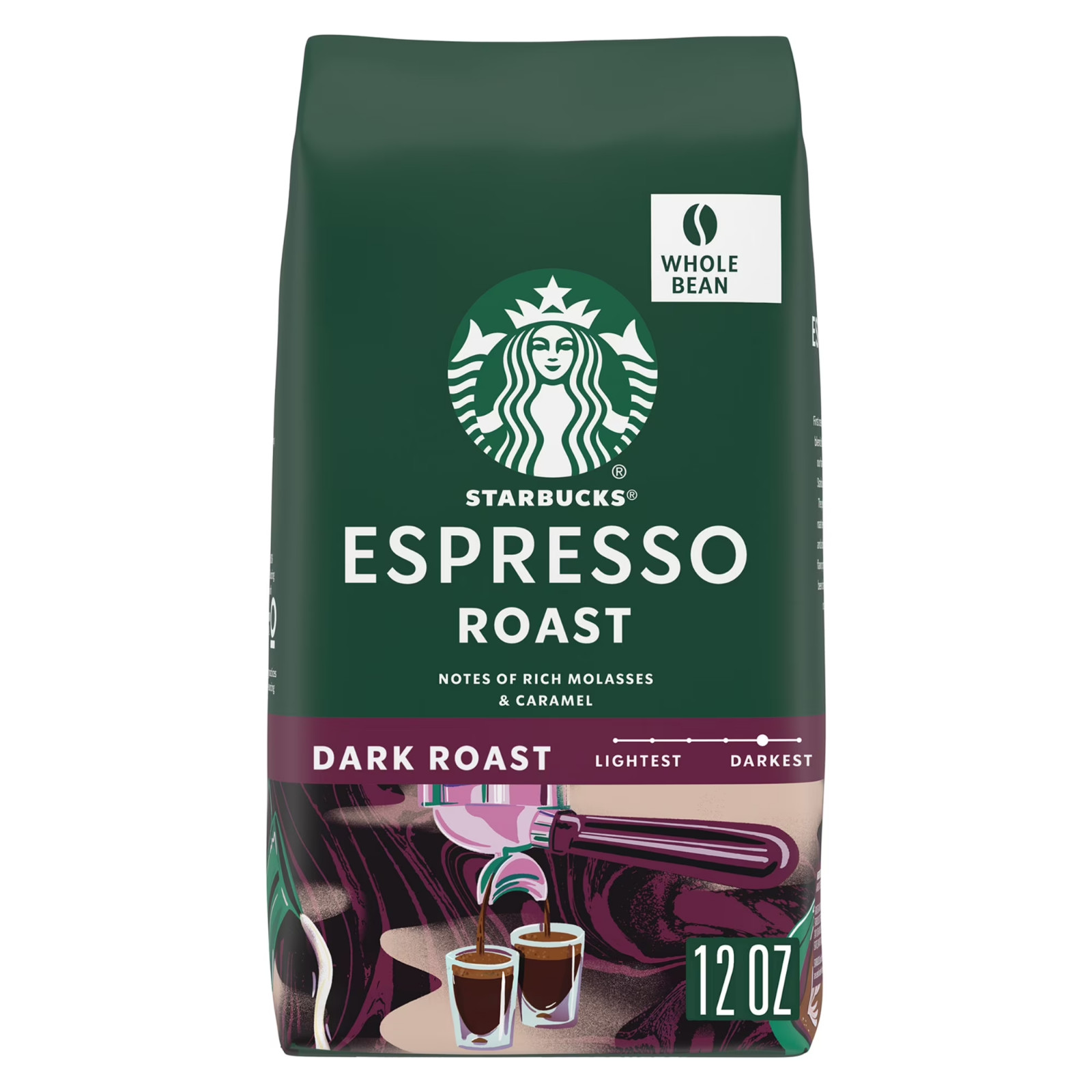 Starbucks Espresso Roast, Whole Coffee Beans,Dark Roast Hot or Iced Coffee,12 OZ Starbucks Espresso Roast, Whole Coffee Beans,Dark Roast Hot or Iced Coffee,12 OZ