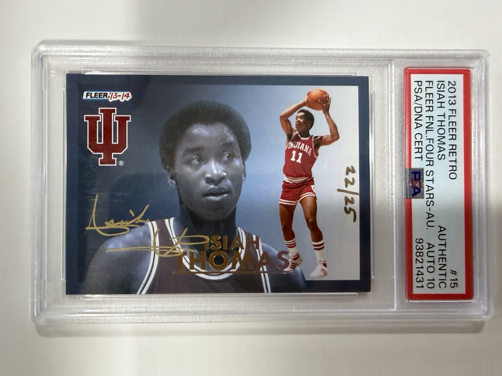 2013-14 Fleer Retro - FNL Four Stars Isiah Thomas #15 Autographs /25 (AU) Pop 1 2013-14 Fleer Retro - FNL Four Stars Isiah Thomas #15 Autographs /25 (AU) Pop 1