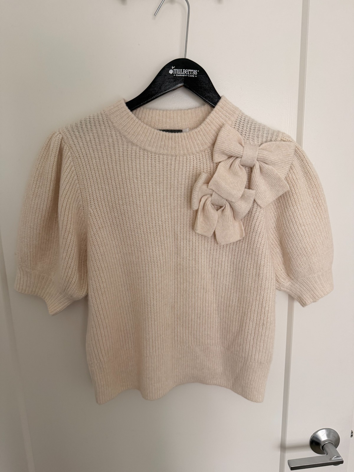 Mint Velvet Cream Bow Knit Top