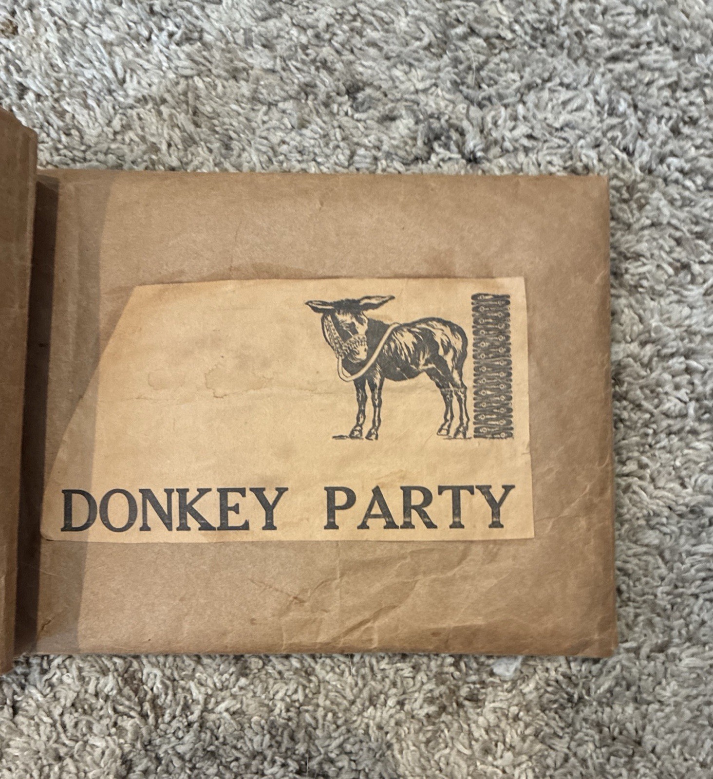 Antique 1926 Saalfield Publishing Oilcloth Donkey Party Game Poster....No Tails Antique 1926 Saalfield Publishing Oilcloth Donkey Party Game Poster....No Tails