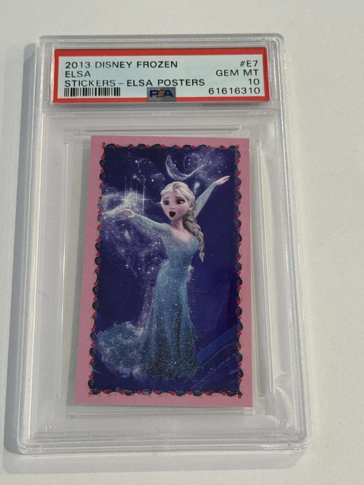 2013 Disney Frozen PSA 10 Elsa Foil Glitter E7 Panini Stickers - Let It Go RC