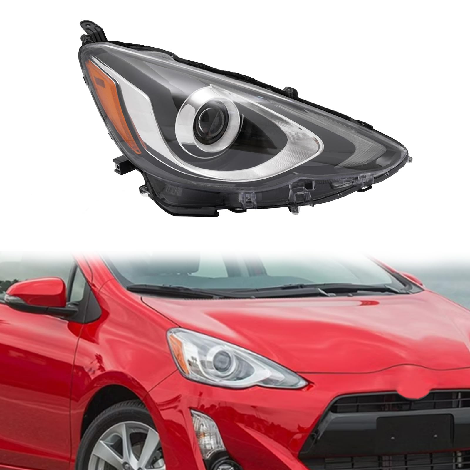 Headlights for 2015-2017 Prius C Four Persona Series Passenger Right Halogen