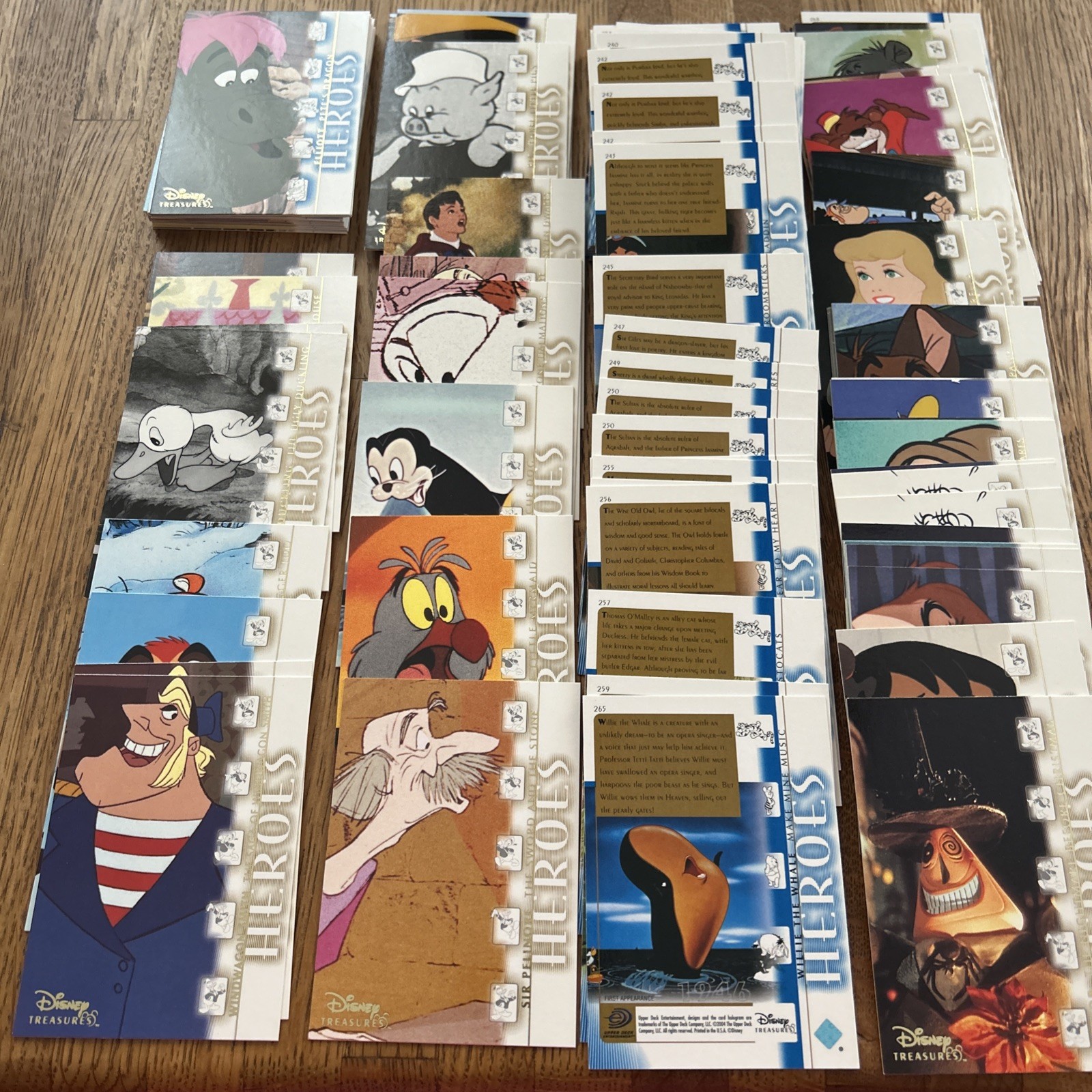 Disney Treasures 2003-04 Upper Deck Trading Card Lot of 117. Heroes & Villains. Disney Treasures 2003-04 Upper Deck Trading Card Lot of 117. Heroes & Villains.
