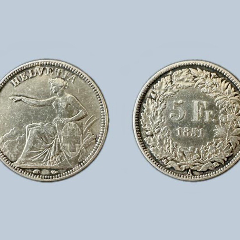 Switzerland 5 Francs - 1851 \