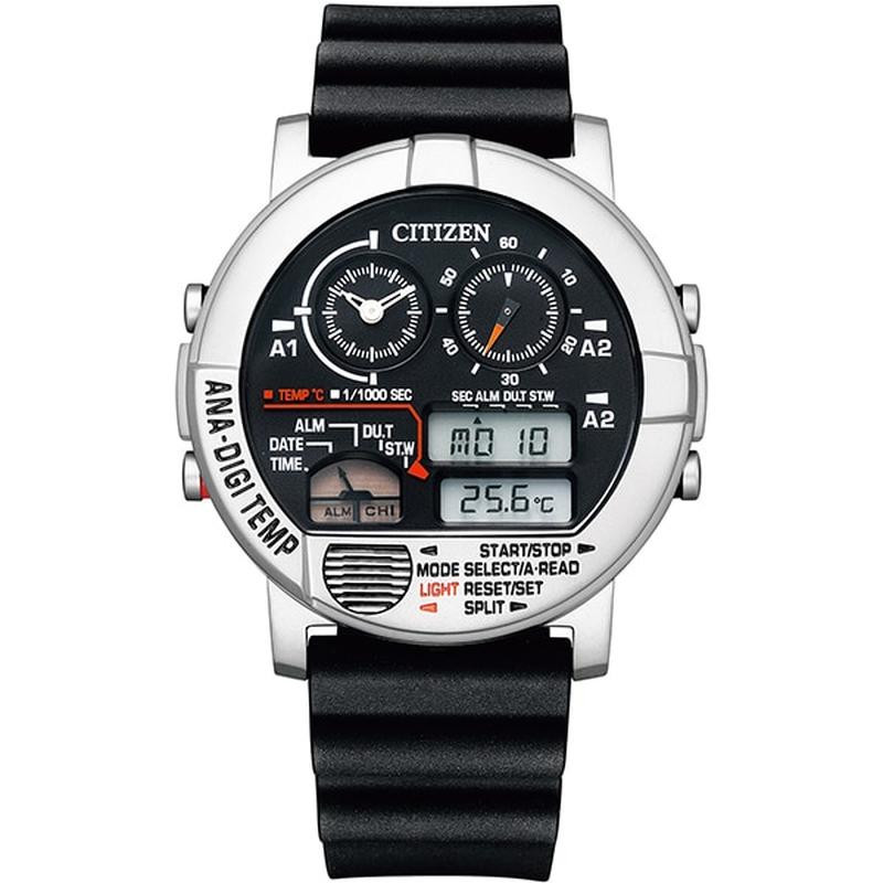 Citizen Record Label Analog Digital Black Dial Men\'s Watch JG0070-11E