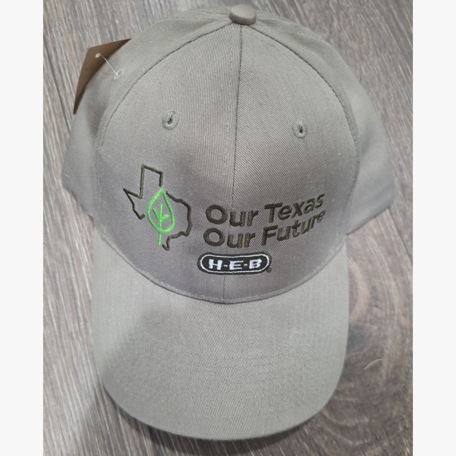 HEB Our Texas Our Future Embroidered Cap Khaki Adjustable NWT Texas Grocery