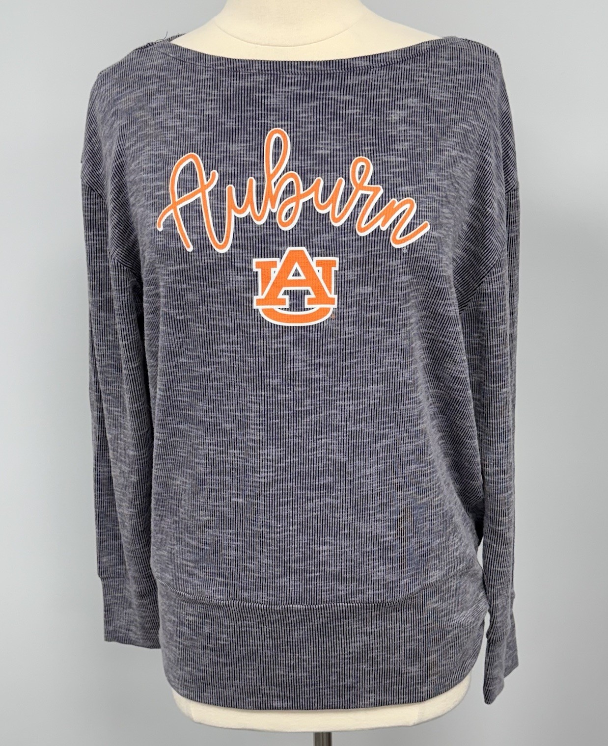 NWOT Auburn Tigers  Ribbed Long Sleeve Shirt Women’s S Navy Space Dye Graphic
