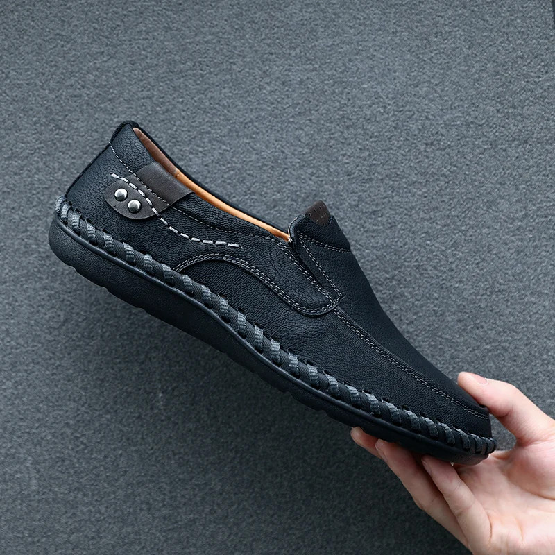 Men's Hand Sewn Leather Shoes Walking Driving Loafers Casual Moccasins Shoes US