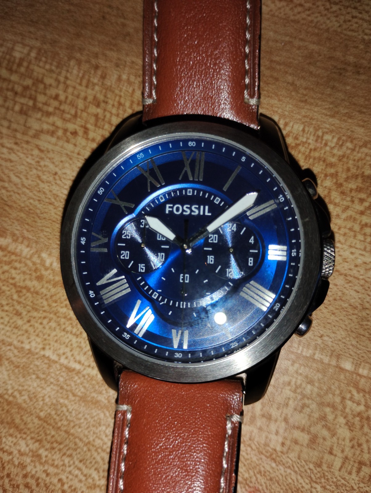 Fossil Mens Watch Grant Leather Band