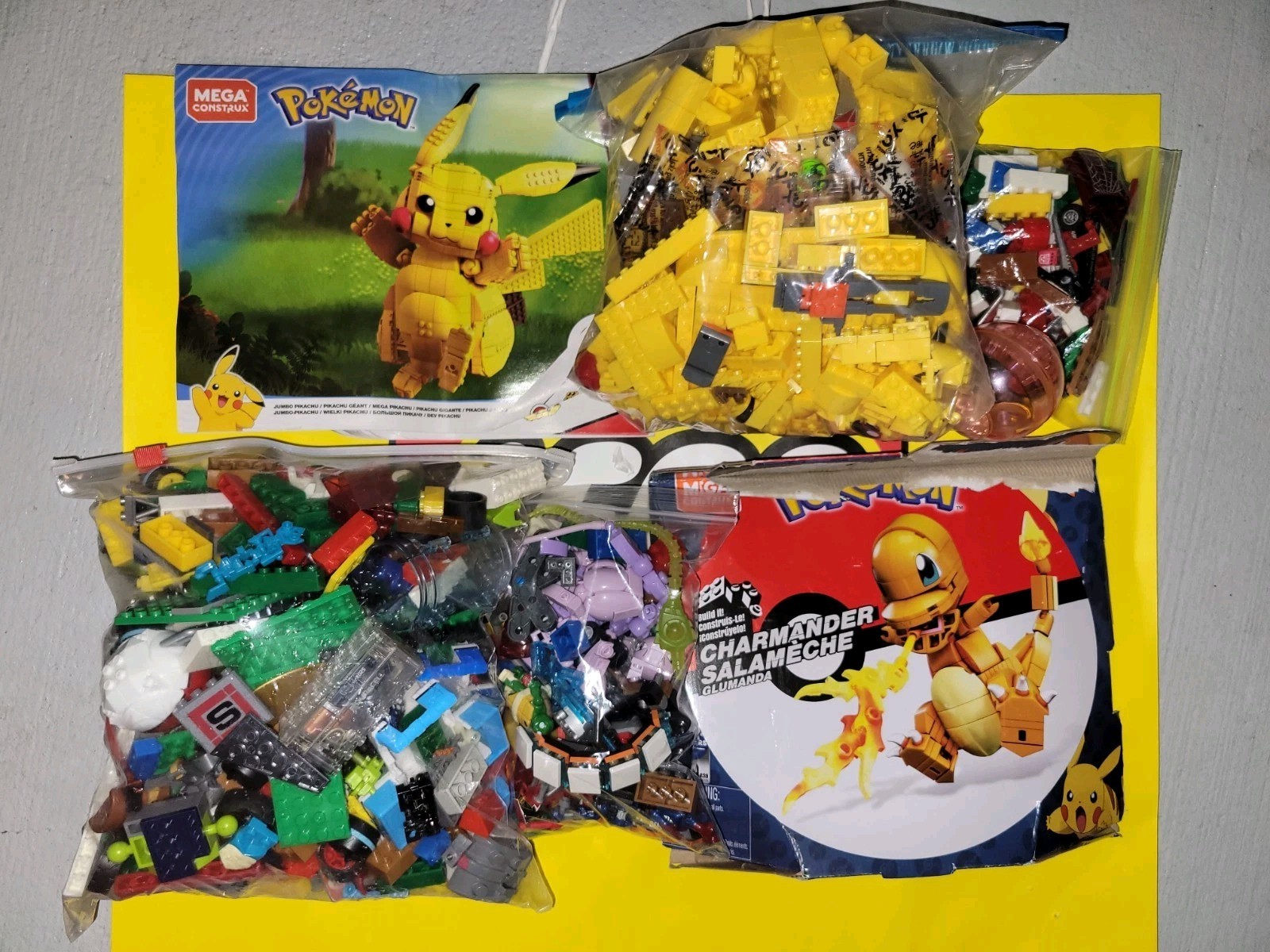 Mega Construx Pokemon Jumbo Pikachu, Charmander + 4 Lbs Mega K\'nex Bulk Mega Construx Pokemon Jumbo Pikachu, Charmander + 4 Lbs Mega K\'nex Bulk