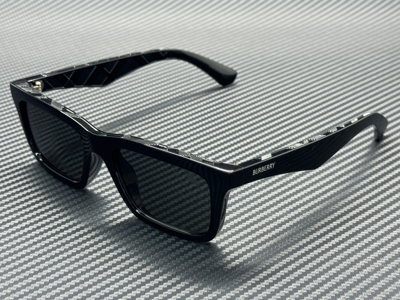 BURBERRY BE4475U 300187 Black Dark Grey Men\'s 53 mm Sunglasses