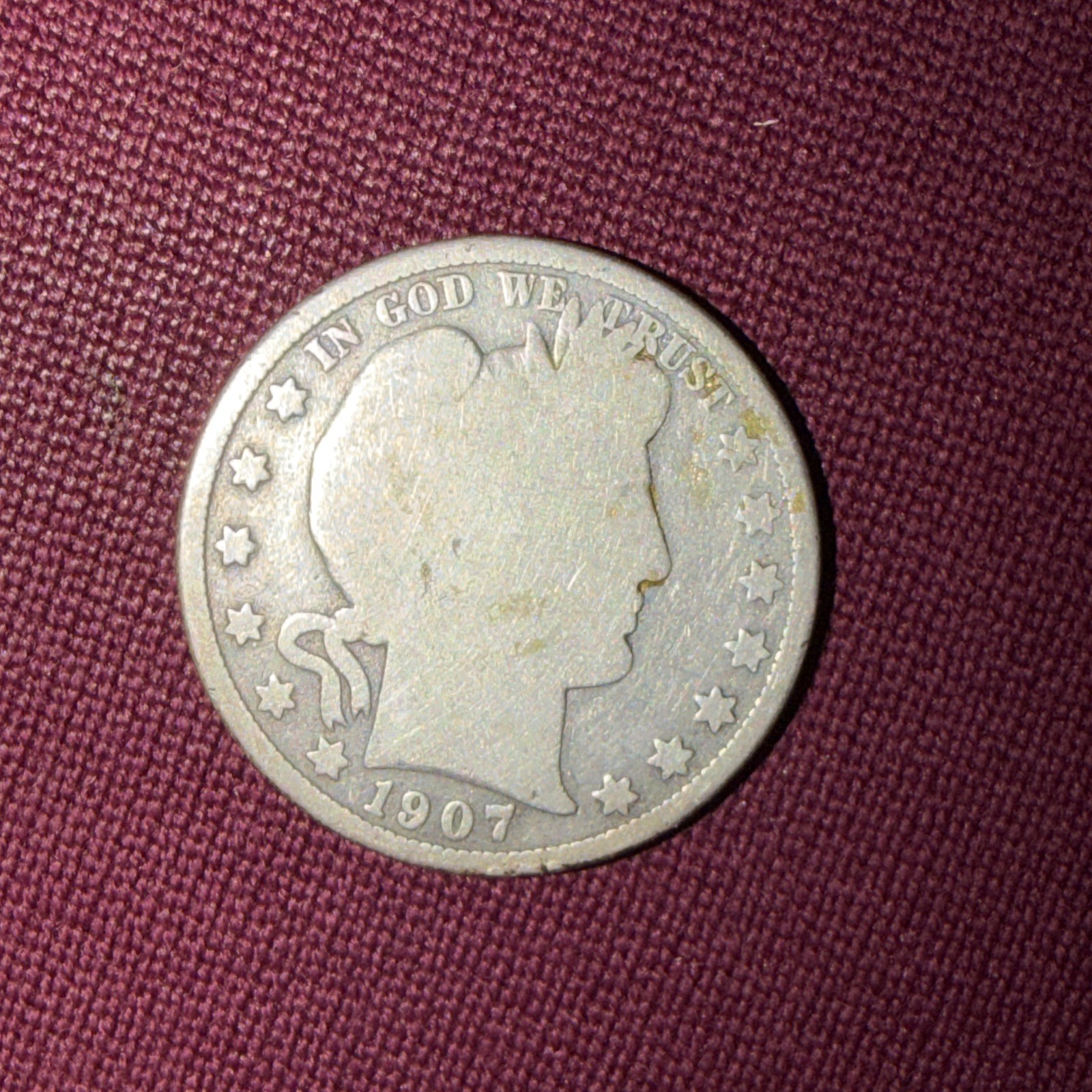 1907 50C Barber Half Dollar