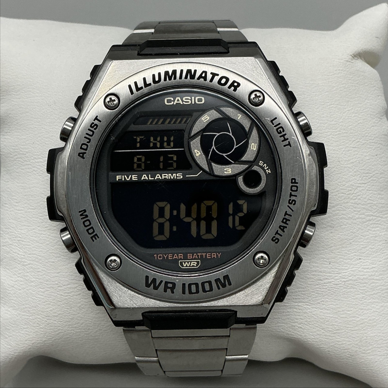 Casio Illuminator 3487 MWD-100H Mens Watch 51mm Black Digital Stainless Alarm