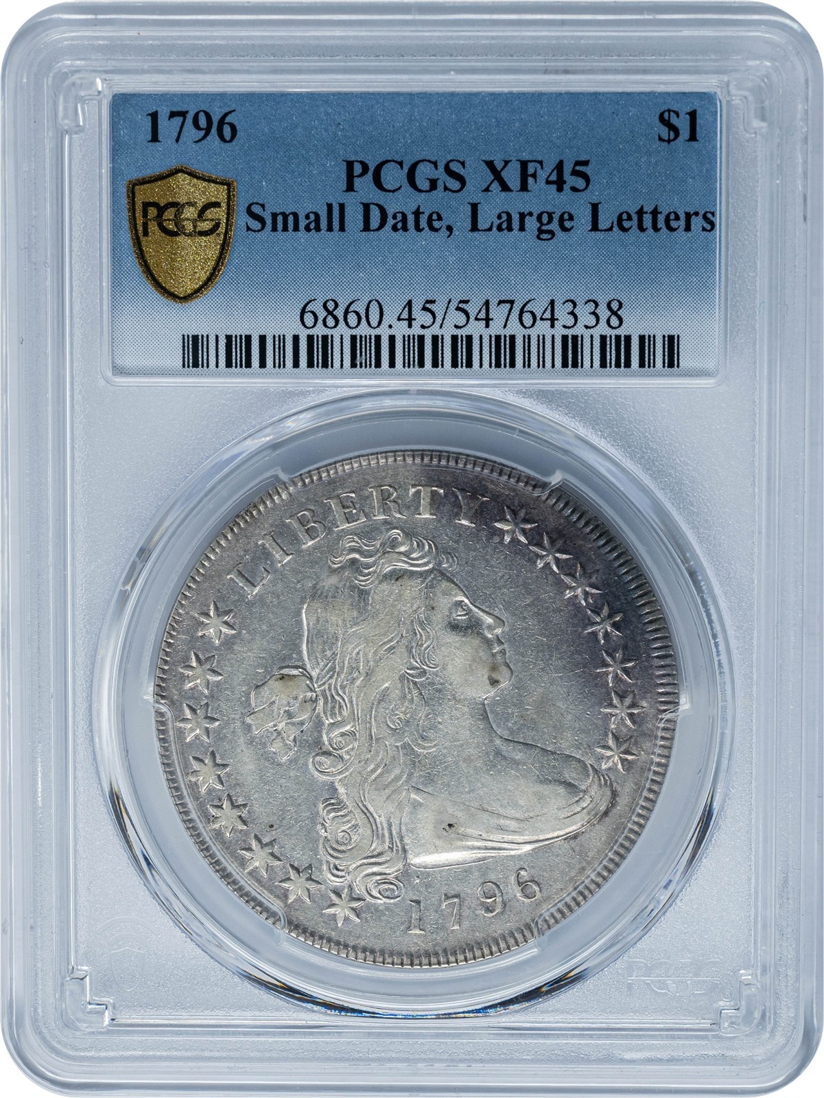 1796 Draped Bust Dollar $ Small Date, Large Letters XF45 PCGS Secure 951947-2